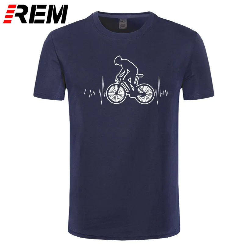 REM, футболка для горного велосипеда MTB, брендовая одежда, футболка с логотипом для велосипеда, футболка для горного велосипеда, смешная футболка с сердцебиением, подарок для велосипеда - Цвет: navy white