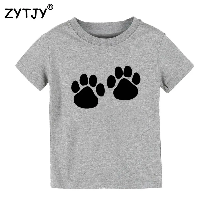 

Cat And Dog Paw Print Kids tshirt Boy Girl t shirt For Children Toddler Clothes Funny Top Tees Drop Ship Y-12