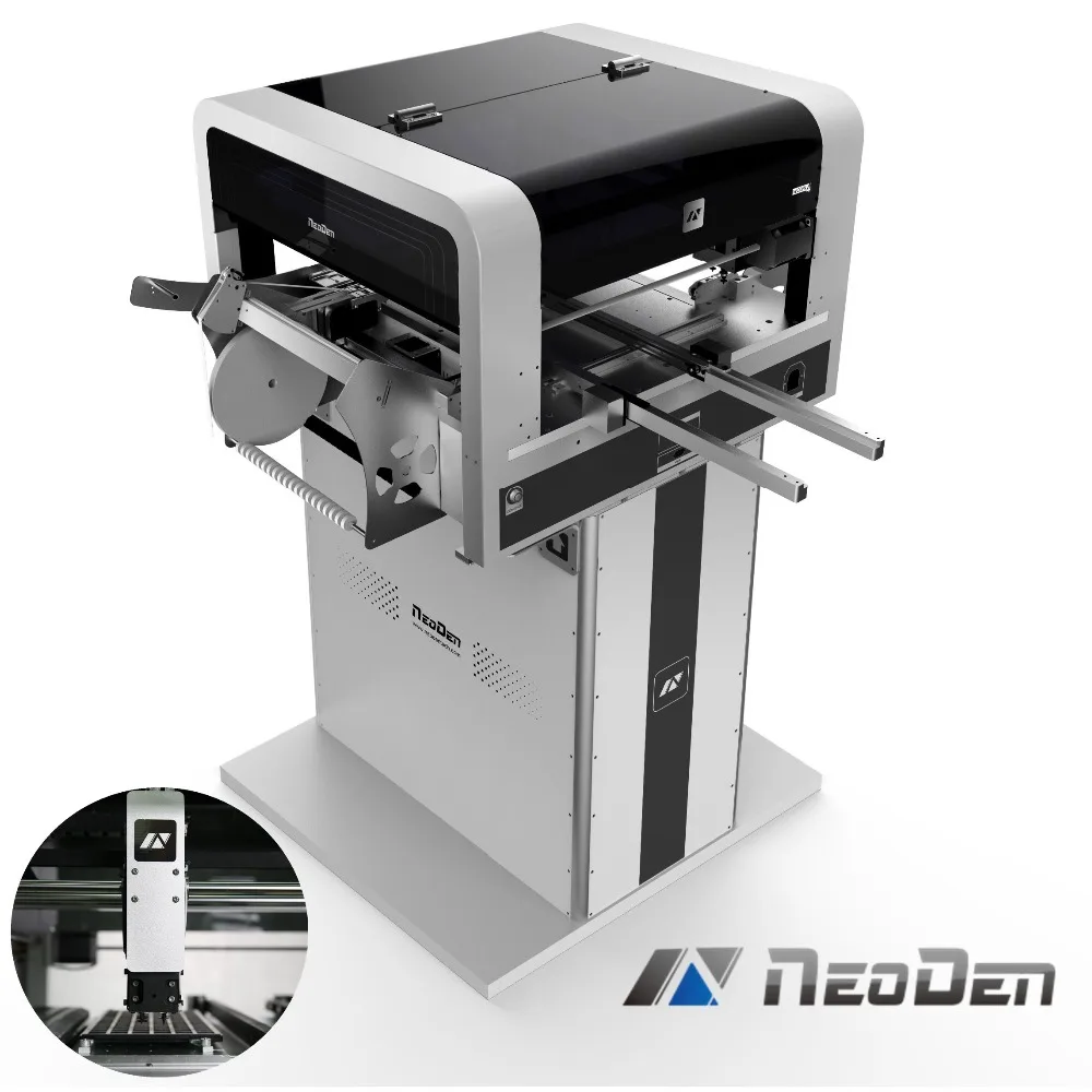 

NeoDen SMT Pick Place Machine for PCB Assembly with Vision System Auto Rails 48 Feeders