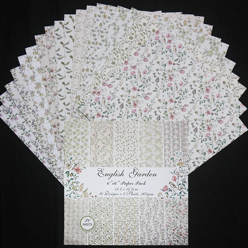 

YPP CRAFT 10pcs 6" Single-side Printed Flowers Pattern creative papercraft art paper handmade scrapbooking kit set book