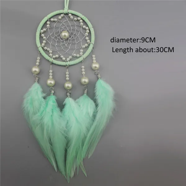 Nordic small dream catcher car dream catcher handmade dreamcatcher white moon dreamcatcher gift for girls for kids for women - Цвет: Светло-зеленый