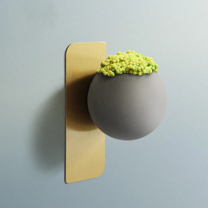 Goedkoop Gouden Nordic Wanddecoratie plant Opslag diamant metalen diversen Houders Rekken Modern Design Hanger geometrische bloem