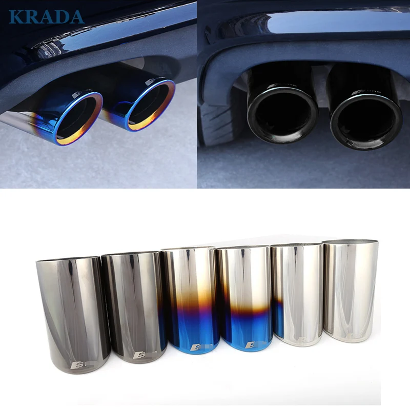 Car Styling 1 Set Car Exhaust Muffler Tip Stainless Muffler Pipe Turbo