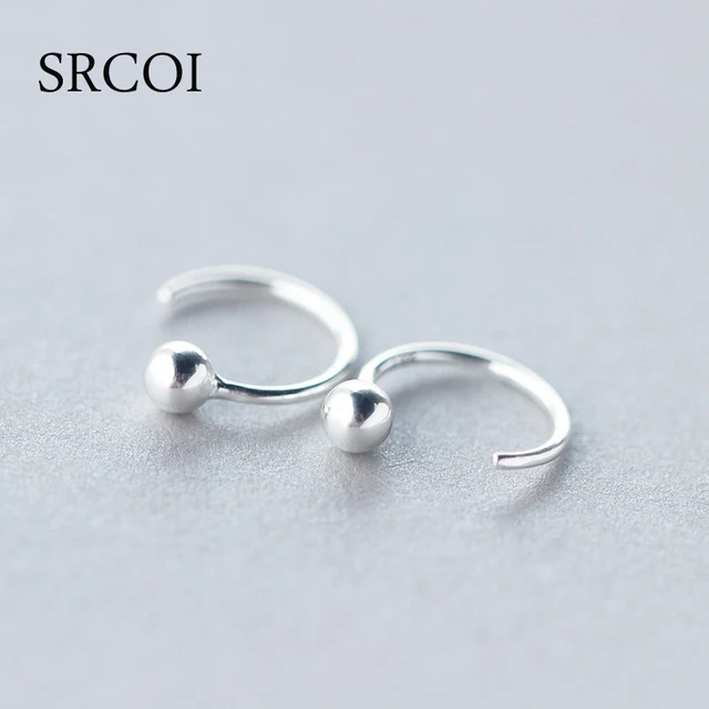 Personalized Fashion 925 Sterling Silver Earrings Hoop With Tiny Personalized Fashion 925 Sterling Silver Earrings Hoop With Tiny Ball Round Hoops Small