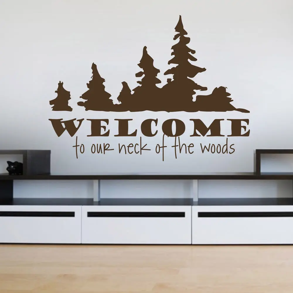 to The Woods Pattern Wall Sticker Decals Country Quotes Vinyl
