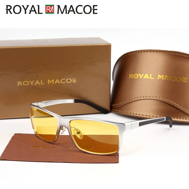 Солнцезащитные очки ROYAL MACOE Мужские поляризационные зеркальные в алюминиево