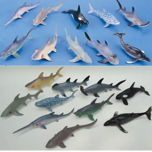 10 pieces lot Soft Plastic Big Sharks Model Set 15 20cm PVC Sea Life Shark