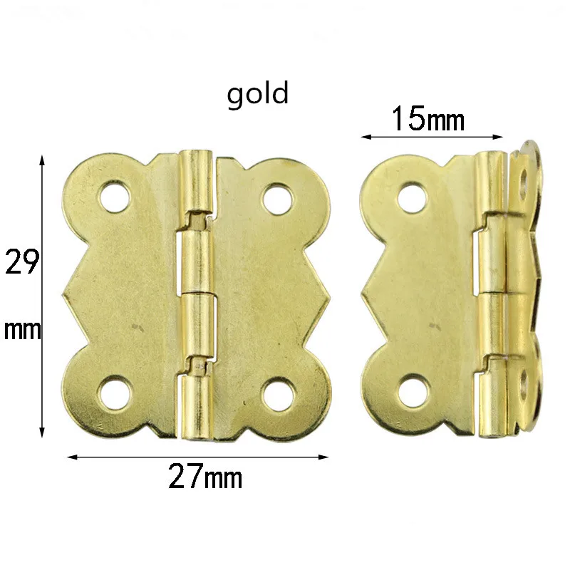 KK& FING 10 шт 29 мм x 27 мм бронзового золотого серебряного цвета мини дверные петли сформой бабочки Ящика Шкафа Ювелирных Изделий Коробка петли для мебельного Оборудования