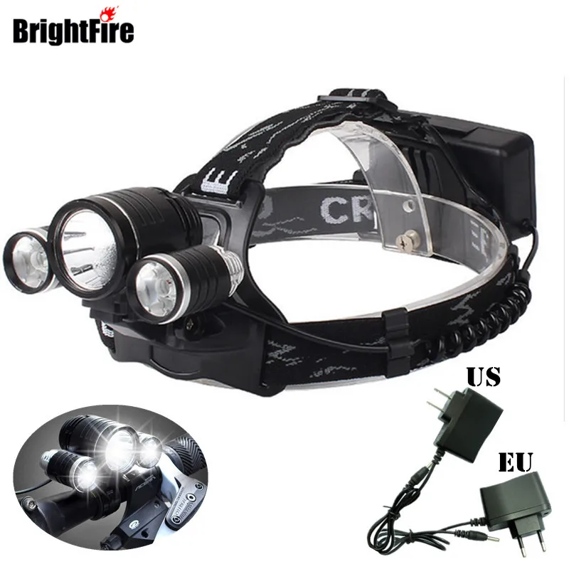 Новое поступление Профессиональный фары фар 4800LM BrightFire XML T6 + 2 R2 светодиодный