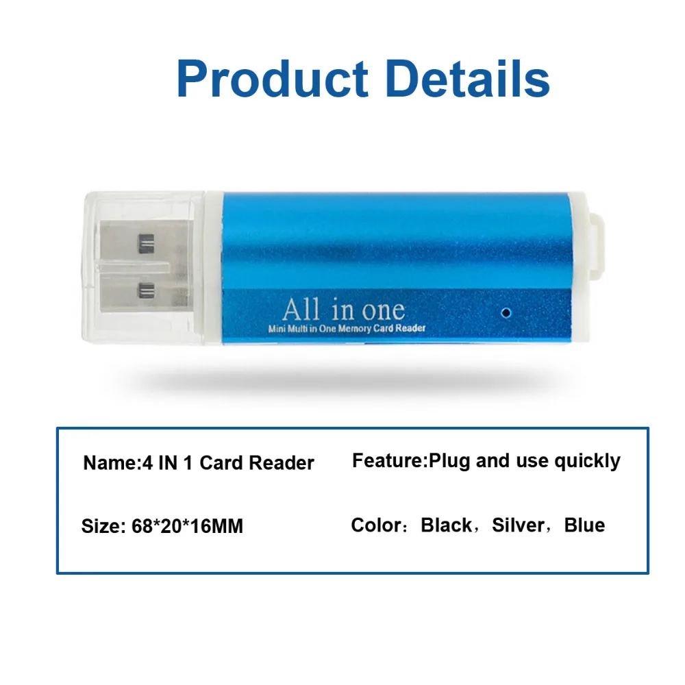 (Q) мульти четыре в 1 Micro USB 2,0 кард-ридер адаптер для картридер 2 микро-sd TF M2 MMC MS PRO DUO кардридер Горячая продажа 2018