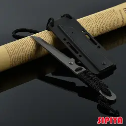 Высокое качество охотничий нож открытый спасательный Кемпинг Карманные Ножи лезвие шлифовальный черный нож с ручкой