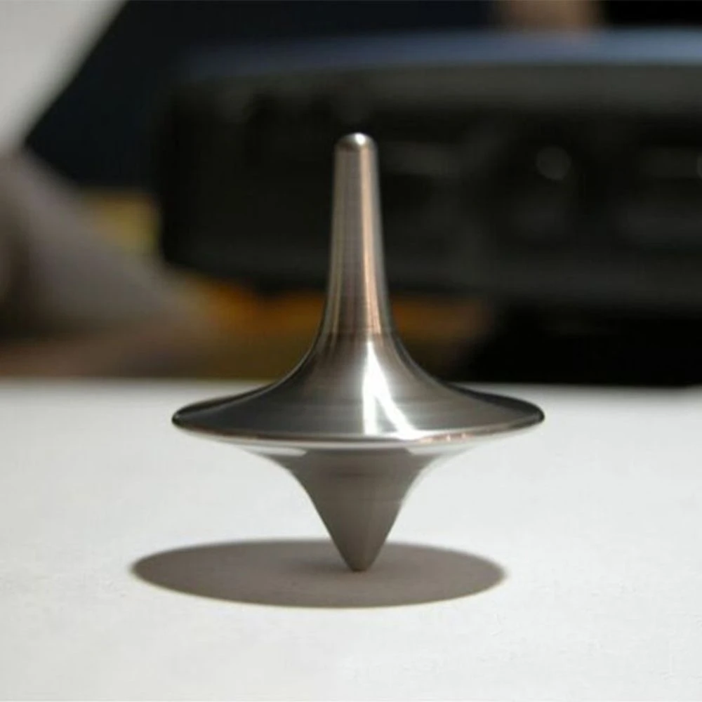 silver spinning top