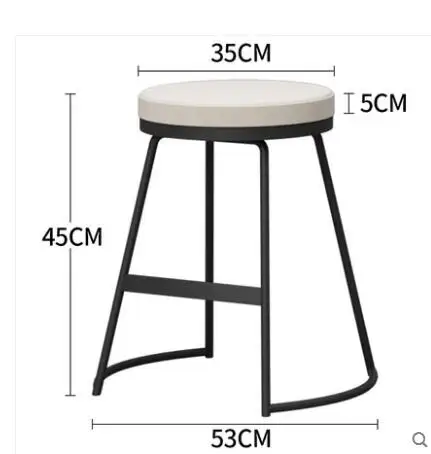 Nordic Iron Art Household Bar Chair Modern Simple Bar Chair High Stand Bar Chair Bar Chair Beauty Bench - Цвет: 1