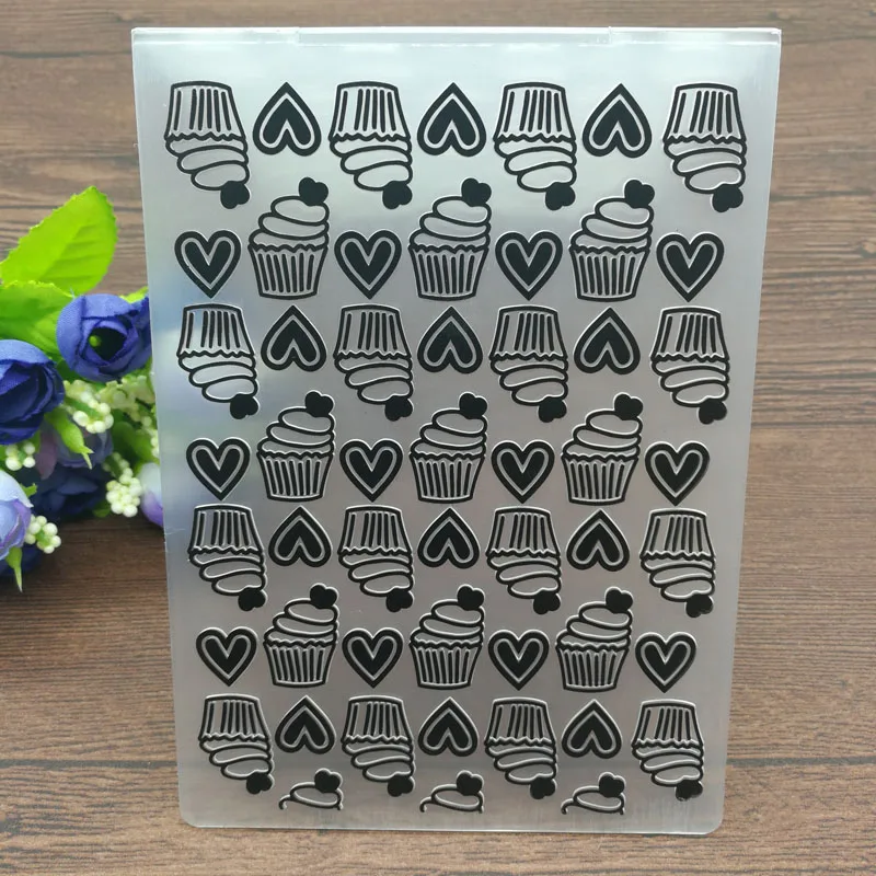

Cake Heart Plastic Embossing Folders for DIY Scrapbooking Paper Craft/Card Making Decoration Supplies