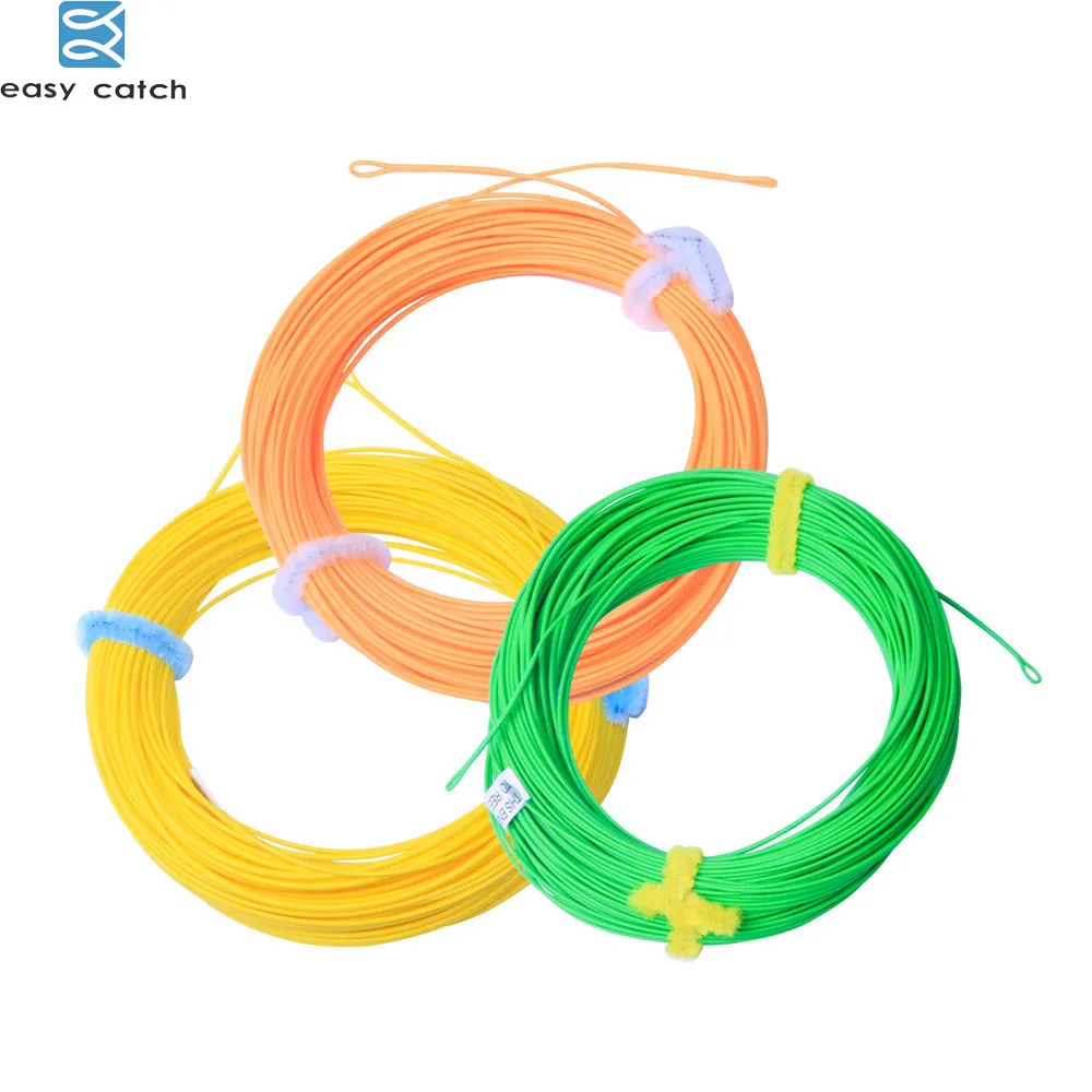 SF Línea De Pesca Con Mosca Flotante WF5F – 100 Pies, Verde Limón, Dos Bucles Soldados (5wt)