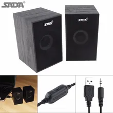 SADA Portable Wooden Form Full Range Subwoofer PC Bass Speaker Music DJ USB Computer Speakers Loudspeaker