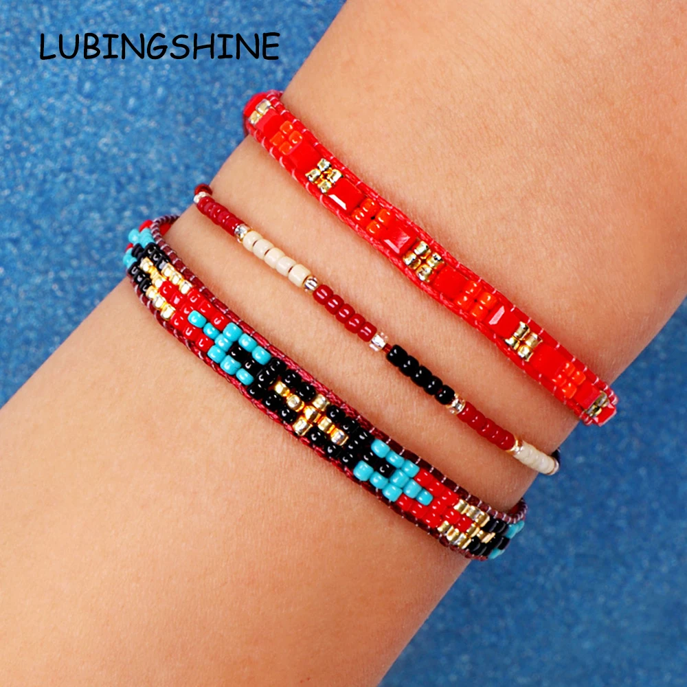 

Bohemia Woman Handmade Braided Adjustable Rope Chain Crystal Bead Charms Bracelets Wristband Anklet Fashion Jewelry Gift