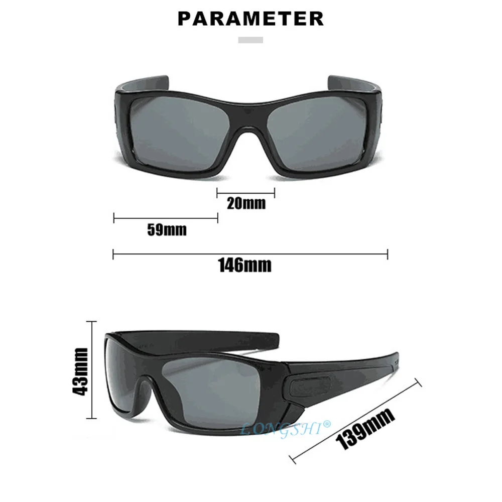 LONGSHI Men Polarized Sunglasses Aluminum Magnesium Sun Glasses Driving Glasses Rectangle Shades For Men Oculos masculino Male