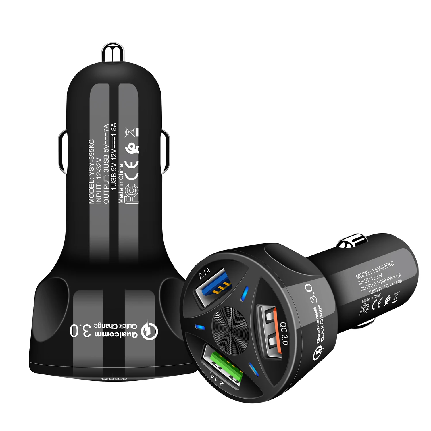 Автомобильное зарядное устройство QC3.0 с 3 USB-портами быстрая зарядка для iphone X 7 8 iPad