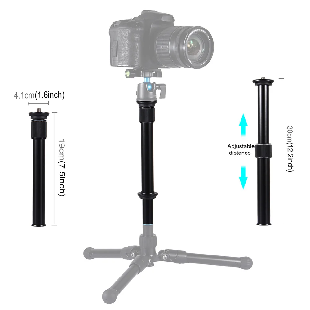 

Metal Handheld Adjustable Camera Tripod Mount Monopod Extension Rod for DSLR & SLR Cameras 3/8'' Screw Photographic Accessories