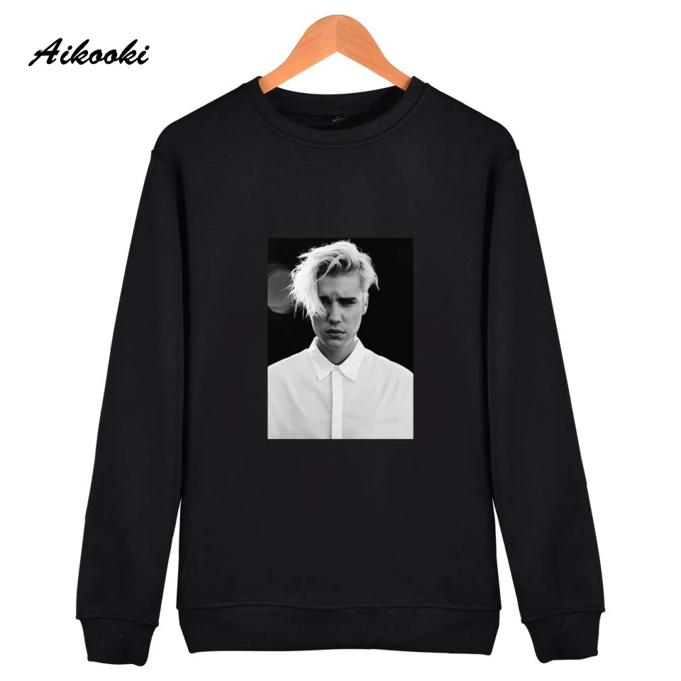 New Fashion Justin Bieber Capless Sweatshirt Hoodies Men/Women Kpop Sweatshirt Out Wear Winter Autumn Cotton Black Clothes