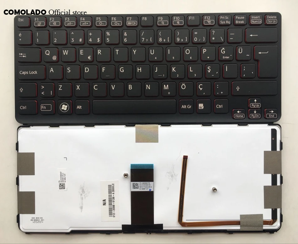 TR Turkish keyboard For Sony Vaio SVE 14 SVE14 SVS14 SVE14A backlit with black frame Laptop Keyboard TR layout