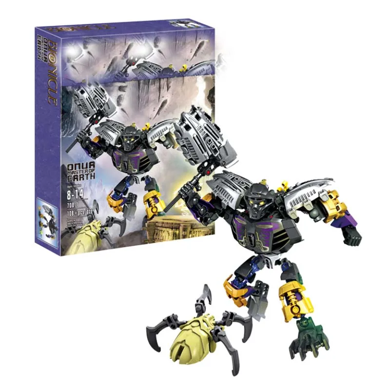 108pcs Bionicle Series Onur Master Of Earth Action Figure Building Block Brick Toys Compatible With Legoings  70789