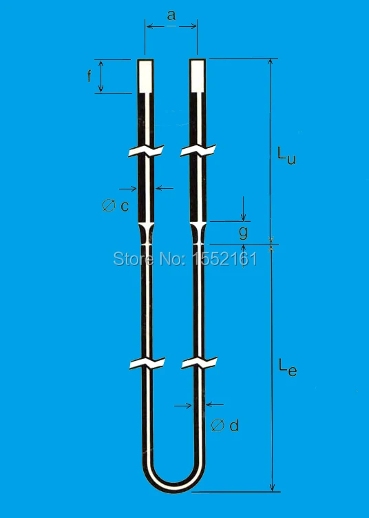 Hot -Durable U type mosi2 electrical tubular heater
