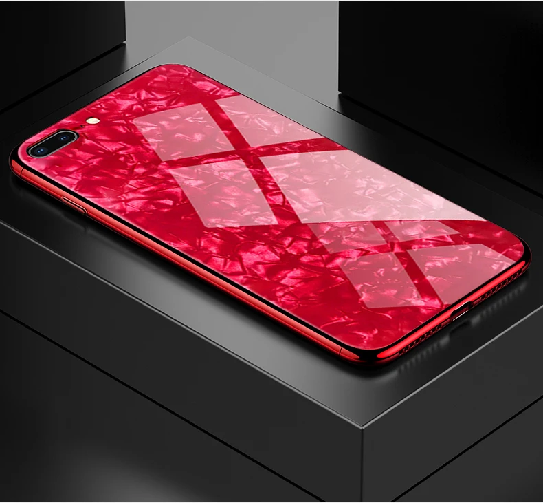 Роскошный чехол из закаленного стекла для iPhone 7 Plus, жесткая задняя крышка, мягкая рамка, противоударный чехол для телефона, чехол для iPhone X 6s Plus, чехол s
