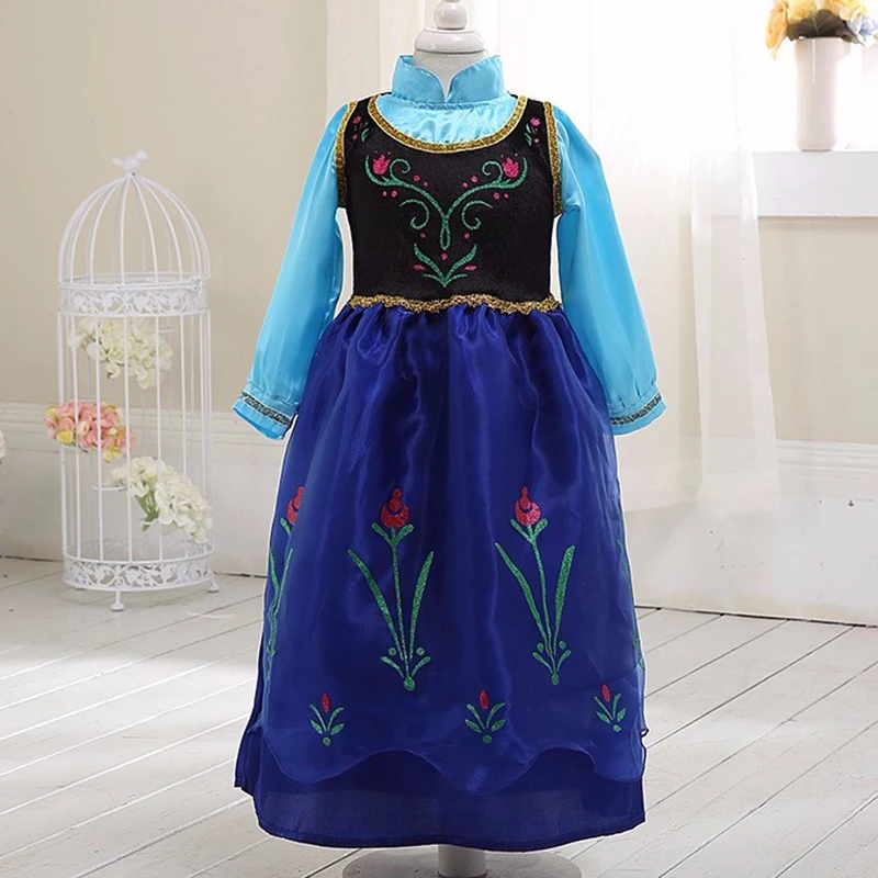 BOTEZAI/платье Эльзы для маленьких девочек, одежда для девочек 3, 4, 5, 6, 7, 8, 10 лет, карнавальный костюм Эльзы, вечерние платья принцессы на