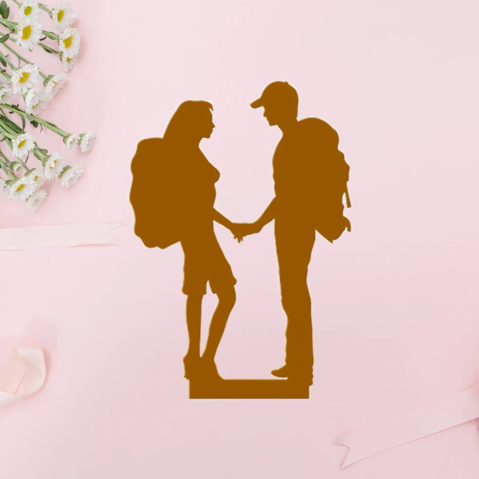 

Valentine's Day Metal Cutting Dies New 2019 Hiking Couple Mr Mrs Craft Dies Scrapbooking Stencils for Album Wedding Cake Decor