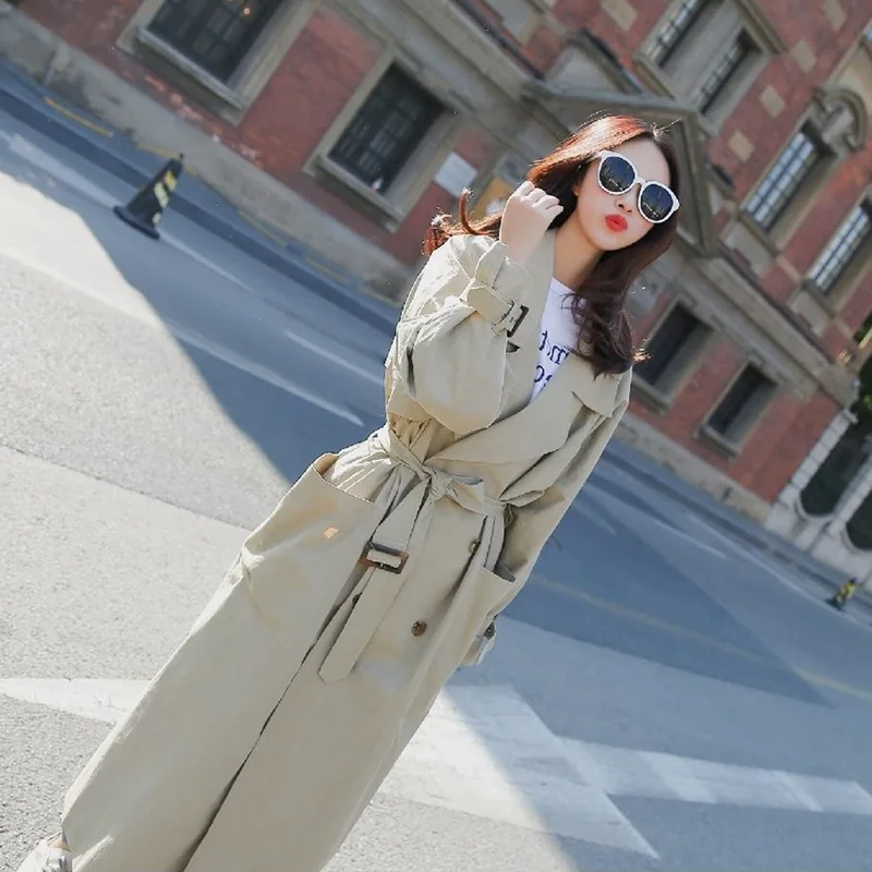 Confortable Lâche Nouvelle Femmes Doux Vacances Tranchée Long Mode Nouveauté Bonne Vêtements Khaki Tempérament Chaud Manteau Solide Qualité CxsQdthr