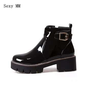 

Spring Autumn Winter Women Ankle Boots Low Med Heel Woman Short Boots botas High Quality Plus Size 34 - 40 41 42 43