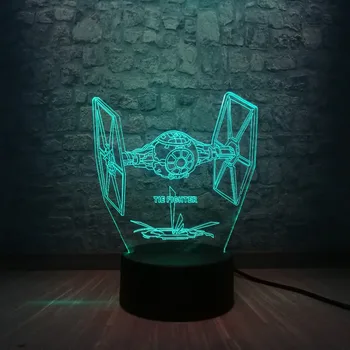 

3D LED Lamp Star Wars USB LED Lamp TIE Fighter Desk lamp Night Light 7 Color Change Christmas Day Toys Cartoon Kids Toy Gifts