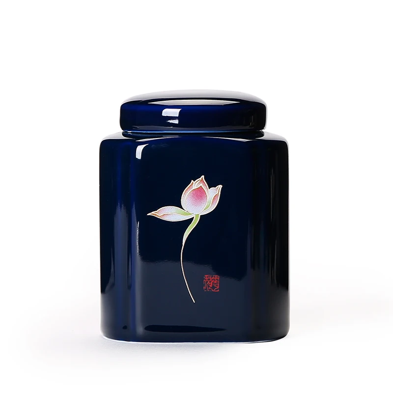 Японская Цзи голубая глазурь чайные банки ручной работы керамика чайный набор кунг-фу банка грубая керамика конфеты пуэр герметичный хранения Caddy домашний декор - Цвет: B