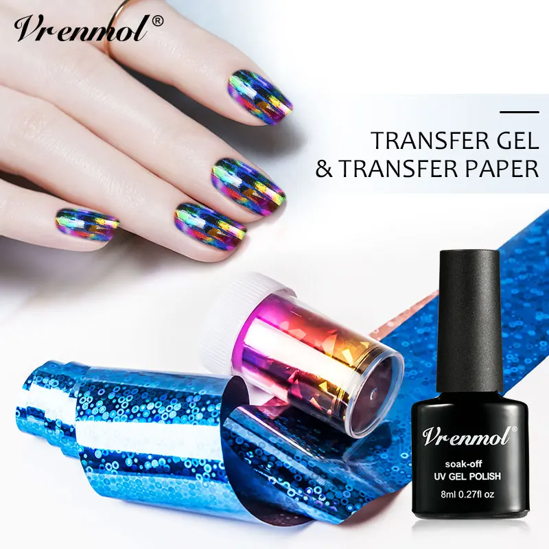 Vrenmol набор клея для ногтей для переноса фольги Одиночная наклейка маникюрные инструменты супер липкий