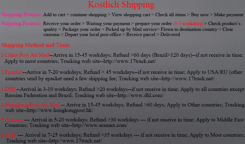 Kostlich shipping