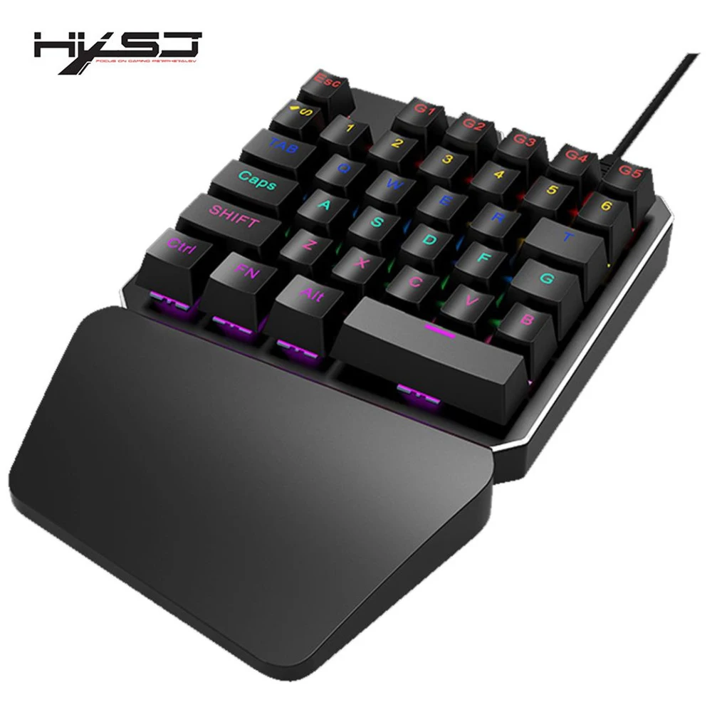 G40 One Hand USB Wired 35 Keys Gaming Keypad RGB LED Backlight Keyboard for C#P5