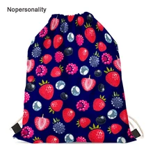 Nopersonality клубника печати Для женщин строка Drawstring сумка женская пляжная дорожная сумка для хранения Cinch Sack девочек Школьный рюкзак