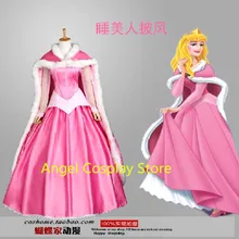 Grimms Fee Aurora Geschichten Dornröschen Partei Volles Kleid Uniform Cosplay Kostüm Kleid + Mantel + Schuhe Vollen Satz