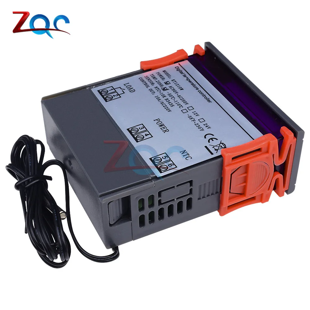 DC 12V 24V AC 110V 220V светодиодный цифровой Температура Управление; терморегулятор Термостат Управление W/нагревателем и охладителем зонд