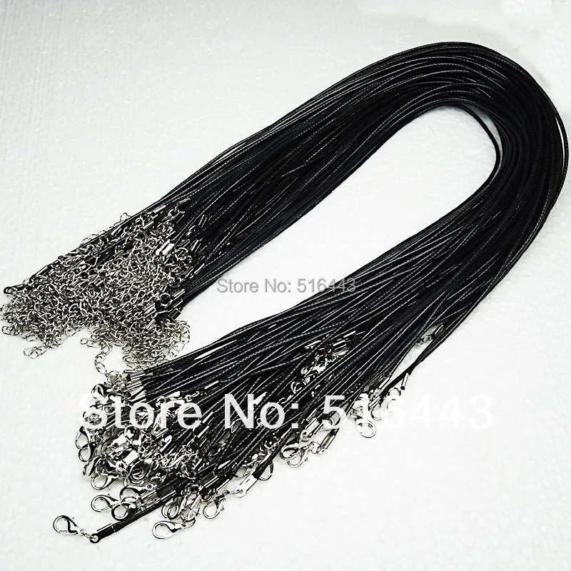 

Wholesale Jewelry 100pcs Findings Accessories Components Lots Necklace Black Leather Cords A-383