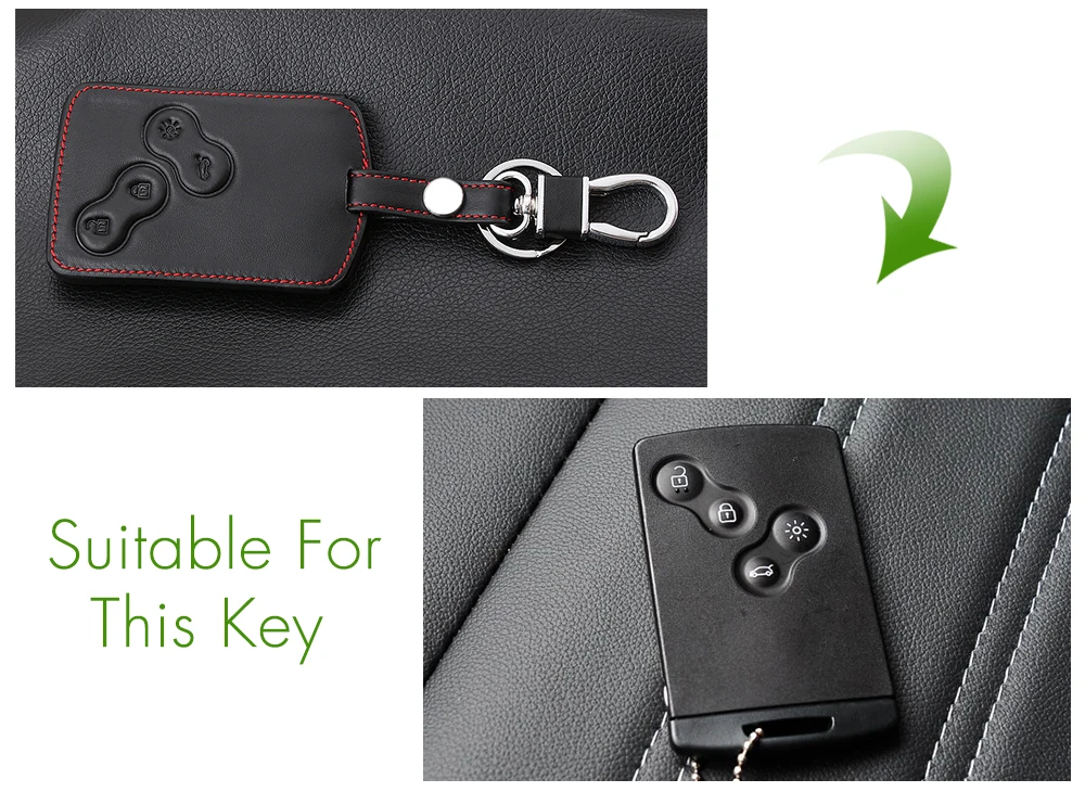 Кожаный чехол для ключей держатель с брелком Renault Koleos Laguna 2 3 Megane 1 Sandero Scenic Captur Clio