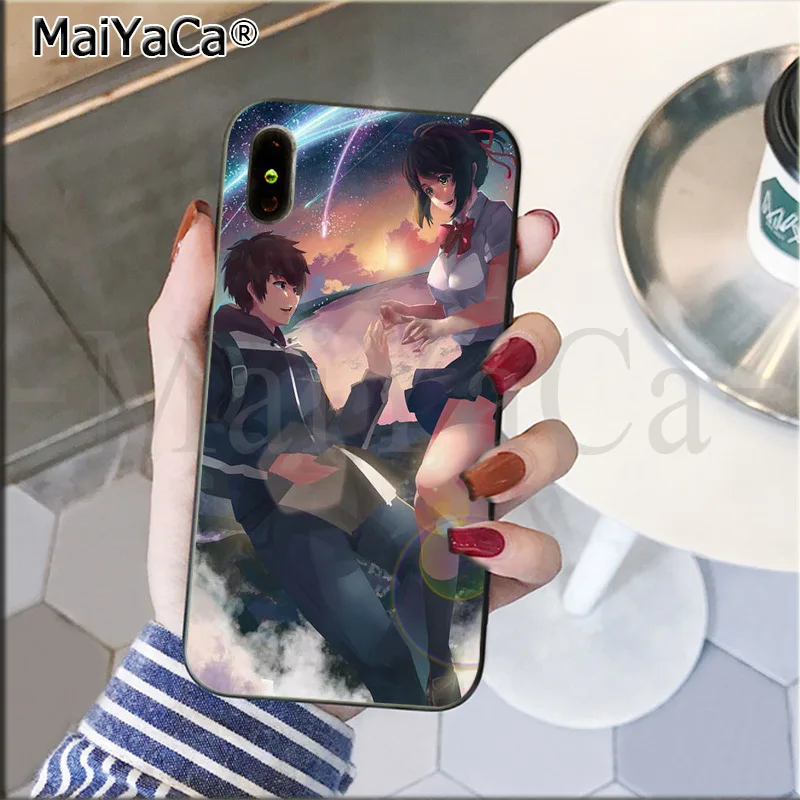 Maiyaca, японское аниме ваше имя Kimi no Na wa красочный умный чехол для телефона для iPhone 8 7 6 6S Plus 5 5S SE XR X XS MAX