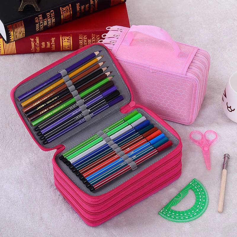 Large Capacity 72 Hole Sketch Drawing Pencil Case Storage Organizer