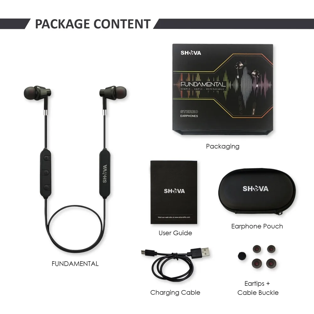 Shava Беспроводной наушники, Bluetooth V4.1 стерео наушники с extra Bass комфорт в ухе и более 10 часов аудио игры