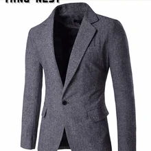 TANGNEST, Новое поступление, Мужской Блейзер, приталенный, Повседневный, на одной пуговице, мужские блейзеры,, удобный мужской блейзер, 3 цвета, MWX383