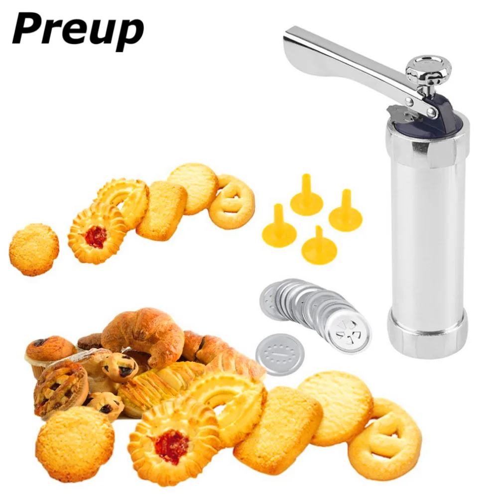 PREUP 1 set Multi Pattern cookie extruder Press Machine Biscuit Maker Cake Making Decorating Gun Kitchen