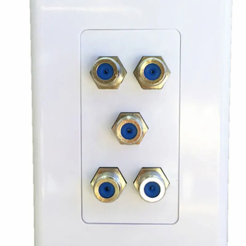 5 Port Television Satellite Wall Plate RCA Coax Cable Coaxial Jack for CCTV TV ABS | Компьютеры и офис