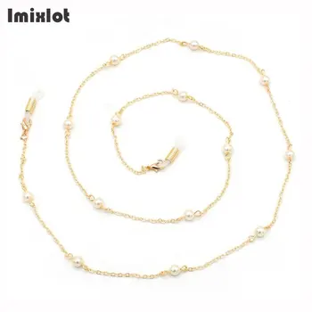 

Fashion Womens Gold Glasses Chain Imitation Pearl Eyeglass Eyewears Sunglasses Reading Glasses Chain Cord Holder Neck Strap Rope